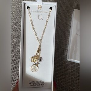 House of Harlow 1960 Gold-Tone Charm Necklace – Brand New in Box